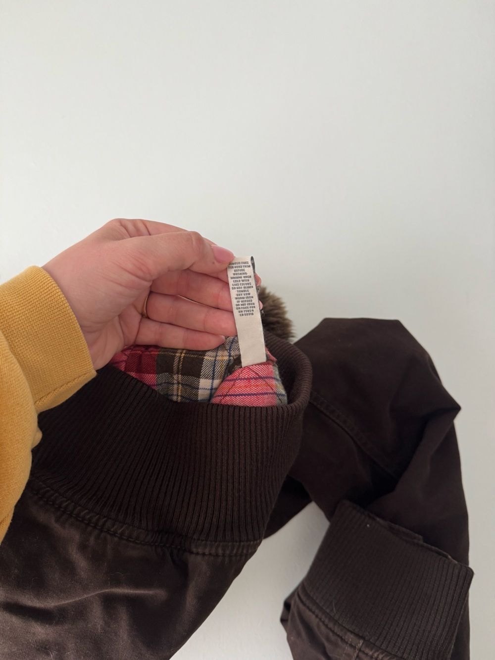 Y2K Abercrombie & Fitch Brown Jacket Fur - Picture 5 of 9